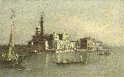 Giacomo Guardi View of the Isola di San Michele in Venice oil painting
